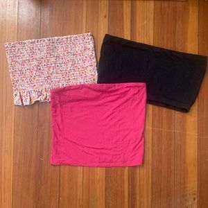 Bundle of THREE Strapless Tops